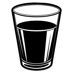 Glass of water silhouette vector illustration