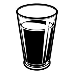 Glass of water silhouette vector illustration