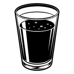 Glass of water silhouette vector illustration