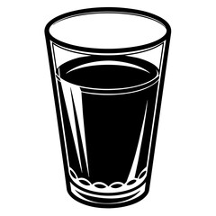 Glass of water silhouette vector illustration