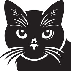 black cat cartoon Silhouette Vector 