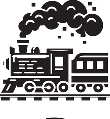 Naklejka premium Free Vector: Train and Locomotive Silhouette Illustration for Railway and Public Transportation Design Elements