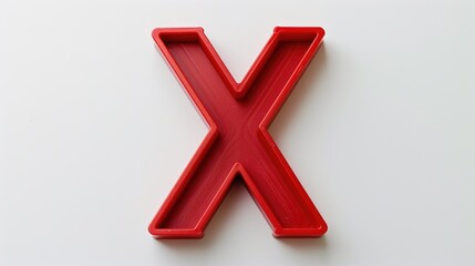Obraz premium Plastic letter X on white background from above