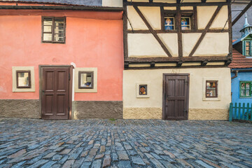 Golden Lane within the Prague Castle complex, Prague, Czech Republic, Europe.