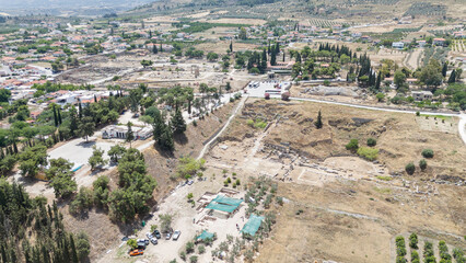 Obraz premium Ruins of temple in Corinth, Greece - Archaeology background.