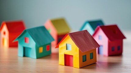 Vivid paper house on table innovative real estate concept