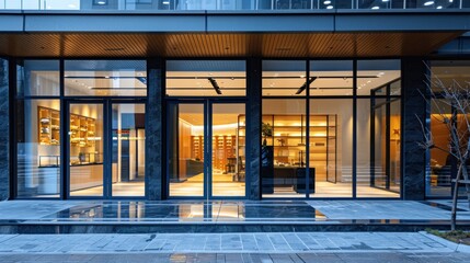 Stylish Contemporary Shop Facade with Large Glass