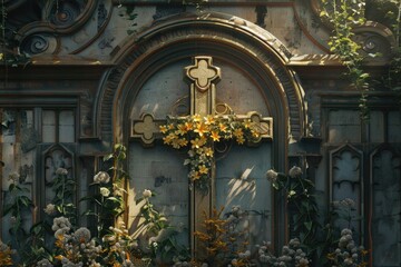 Background image for the church office  The Cross symbol of God  christian  easter and funeral.