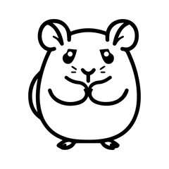 hamster logo or modern line icon. Vector line art and icon design with bold outline. Black and white Pixel Perfect minimalistic symbol isolate white background. Creative logotype