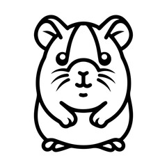 hamster logo or modern line icon. Vector line art and icon design with bold outline. Black and white Pixel Perfect minimalistic symbol isolate white background. Creative logotype