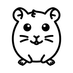 hamster logo or modern line icon. Vector line art and icon design with bold outline. Black and white Pixel Perfect minimalistic symbol isolate white background. Creative logotype