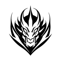 Dragon King logo or modern line icon. Vector line art and icon design with bold outline. Black and white Pixel Perfect minimalistic symbol isolate white background. Creative logotype