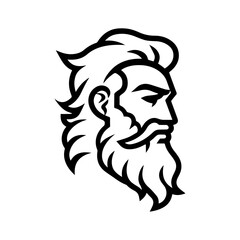 Zeus logo or modern line icon. Vector line art and icon design with bold outline. Black and white Pixel Perfect minimalistic symbol isolate white background. Creative logotype