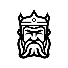 Viking logo or modern line icon. Vector line art and icon design with bold outline. Black and white Pixel Perfect minimalistic symbol isolate white background. Creative logotype