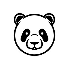 Panda logo or modern line icon. Vector line art and icon design with bold outline. Black and white Pixel Perfect minimalistic symbol isolate white background. Creative logotype