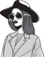 Fashion girl in stylish glasses