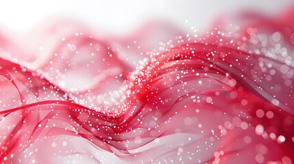 
red and white abstract background with flowing particles. Digital future technology concept. vector illustration.