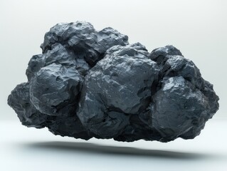 Obraz premium A closeup of a grey, jagged rock formation isolated on a white background