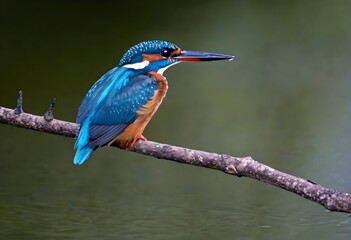 Fototapeta premium A close up of a Kingfisher on a branch