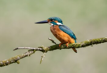 Fototapeta premium A close up of a Kingfisher on a branch