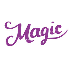 Magic text lettering isolated. Hand drawn vector art.