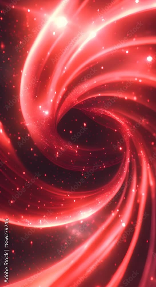 Wall mural a slow push towards a red toned cosmic swirl with animated stars and a glowing core created with som