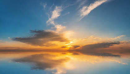 Obraz premium bright scarlet sunset, panoramic photo wallpaper, summer spring background