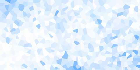 Light blue color Broken Stained Glass Background with White lines. Voronoi diagram background. Seamless pattern shapes vector Vintage Illustration background. Geometric Retro tiles pattern. 