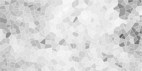 Light gray ash Broken quartz stained Glass Background with White lines. Voronoi diagram background. Seamless pattern with 3d shapes vector Vintage background. Geometric Retro tiles pattern