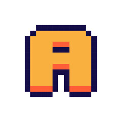Pixel 3d retro arcade game style font and video computer game 8 bit letter flat vector illustration.
