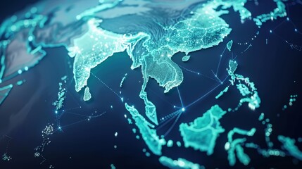 Global network  earth globe with finance, business trading, and telecommunications connectivity