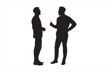 People discussion silhouettes illustration vector