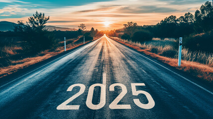 Sunset Road to 2025: Journey into the Future on a Scenic Highway