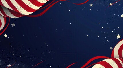 Template showcasing a patriotic frame with national colors and symbols, isolated on a dark blue background