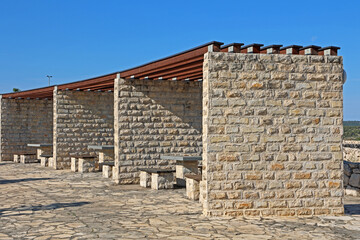 Places to rest on a highway parking lot in Croatia