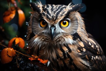 Night owl at rest, surrounded by the aura of the moon., generative IA