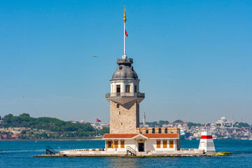 Maiden's tower at the coast of Uskudar in Istanbul, Turkey