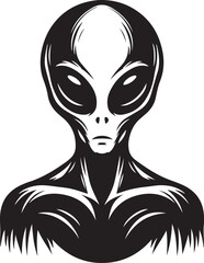 black and white portrait of a the alien person
