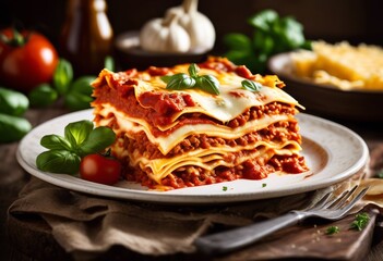 cheesy layered lasagna bubbling delicious italian pasta dish, cheese, savory, cooked, homemade, meal, traditional, cuisine, baked, food, fresh, gourmet