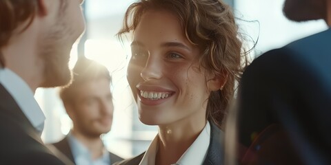 Business meeting, professionals casually and positively discussing their project