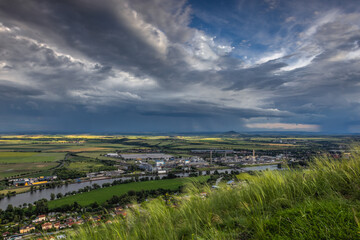 View to Central Bohemian Upland from  from Radobyl hill, Czech Republic