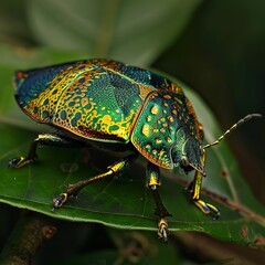 Naklejka premium *Scutiphora pedicellata* is a species of insect belonging to the jewel bug family. 