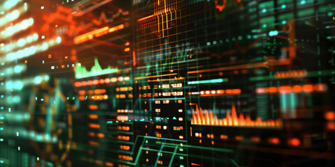 Statistics and numbers on a display being reviewed by AI