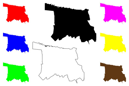 Marrakesh City (Kingdom of Morocco, Marrakesh-Safi Region) map vector illustration, scribble sketch City of Marrakesh map
