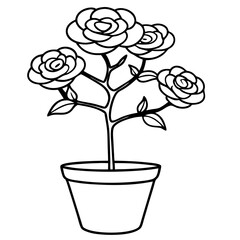 Line art rose