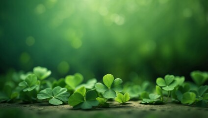 Spring background frame, shamrock , Clover Leaves for Green background with three-leaved shamrocks st patrick's day background, holiday symbol,Spring concept.