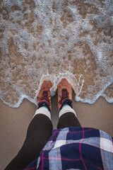 Splash of Waves on Feet