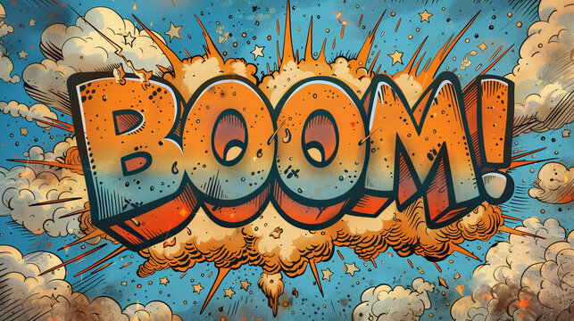 Comic speech bubble. Cartoon comic book text clouds. Comic pop art book boom exclamation signs vector 