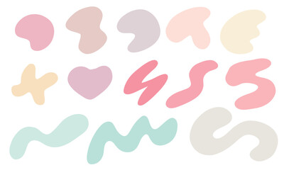 Organic random spot collection. Organic shapes, irregular stone or liquid blobs. Abstract pebble silhouettes, blotch and inkblot. Simple liquid splodge elements water forms. Vector minimal bubble.