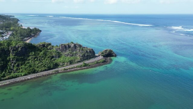 Maconde Viewpoint At Port Louis In Mauritius Island Mauritius. Indian Ocean Landscape. Beach Paradise. Port Louis At Mauritius Island Mauritius. Seascape Outdoor. Nature Tourism.
